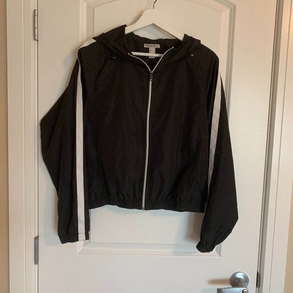 Forever21 Windbreaker Jacket, Black, Hoodie, Small - Picture 3 of 6